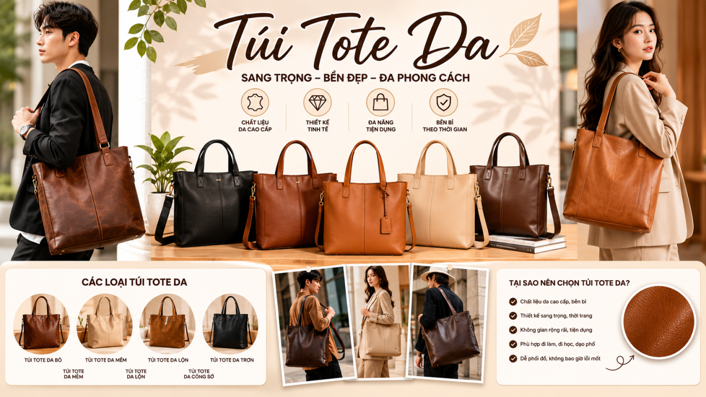 Các mẫu túi tote da phụ kiện thời trang sang chảnh